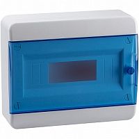 Распределительный шкаф OptiBox P, 12 мод., IP41, навесной, пластик, прозрачная синяя дверь |  код. 117923 |  КЭАЗ